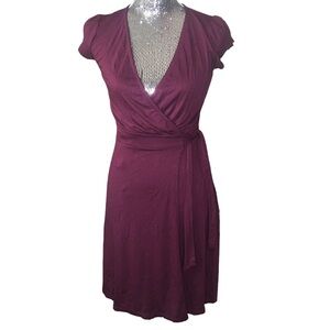 Elegant Burgundy Wrap Dress